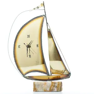 Brutalist Sailboat Clock Sculpture