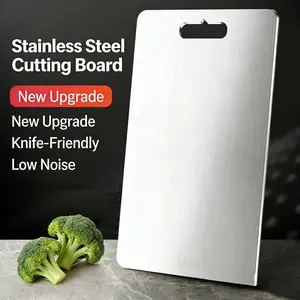 German Stainless Steel Double-Sided Chopping Board - Non-Slip, Heavy-Duty Cutting Board for Kitchen,Hygienic Meat & Vegetable Prep Surface,Durable, Modern Sanitary Food Preparation Board,Premium Kitchen Accessory