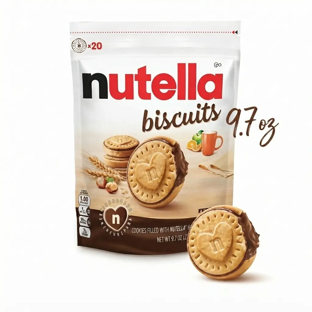 Nutella Biscuits Cookies with Hazelnut Spread & Cocoa, 9.7 oz, 20 Count