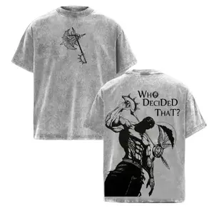 Seven Deadly Sins Escanor Oversized Tee - "WhoDecidedThat" Pride Sin Retro Graphic Heavy CottonUnisex AnimeStreetwear Gift For Fans