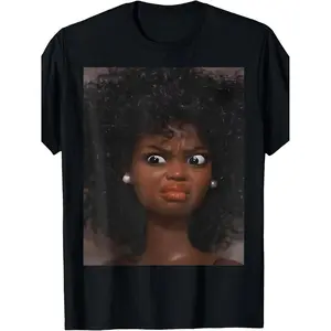 Expressive Doll Face Meme T-Shirt for Men and Women Four Season Cotton Casual Round Neck Outdoor Short Sleeve