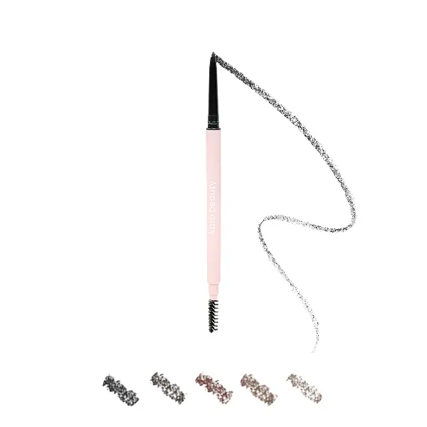 Flick Fix - Retractable Micro-Tip Eyebrow Pencil with Built-in Brow Brush Spoolie, Olive Oil, Castor Oil & Camellia Extract for Sculpting, Nourishing, Blending Brows, Vegan Cruelty-Free Beauty Makeup Tool
