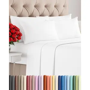 6-Piece Sheet Set – Comfortable, breathable, cooling, soft hotel luxury bedding for women, men, kids, and teens; includes 1 flat sheet, 1 fitted sheet, and 4 pillowcases with deep pockets; wrinkle-free, white