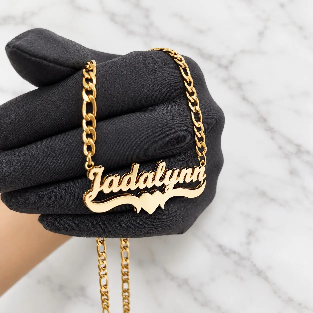 Gold Filled Custom Name Necklace, Double Plate Cuban Chain, Made to Order