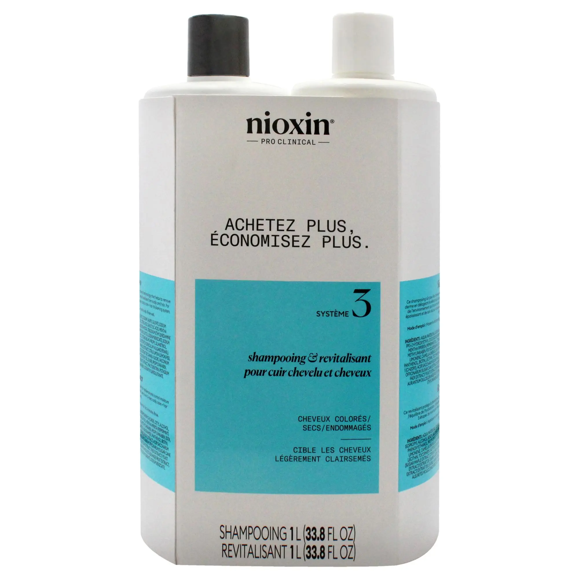 System 3 Duo by Nioxin for Unisex - 2 x 33.8 oz Shampoo, Conditioner