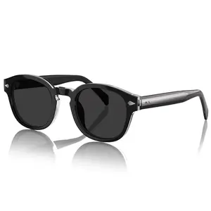Gesruny Retro Men’s Acetate Sunglasses – Sculpted Rounded-Square Frame with Embedded Wire‑Core Detail, Polarized UV400 Clarity