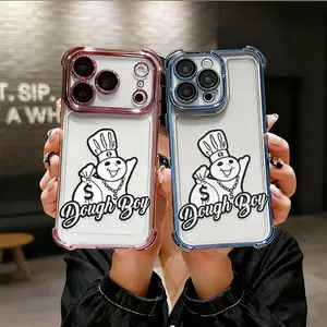 Playful Cartoon Chef & Money Silicone Softshell Phone Case, TPU Cover Accessories for iPhone 17 AIR-17 PRO-16 PRO-15 PRO MAX-14 PLUS-13 PRO-12-11 Series, High Temp Bake, Airbag Drop Resistant Shockproof