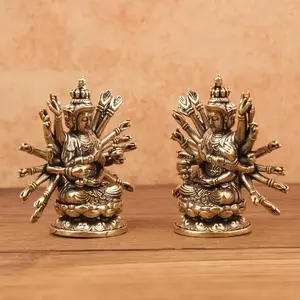 1 Piece Exquisite Brass Buddha Statue Ornament Mini Figurine Home Decor Small Gift