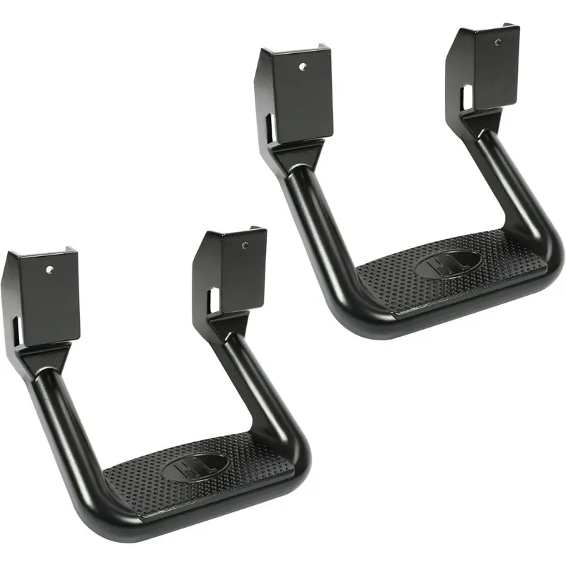 HECASA Durable Aluminum Alloy Universal Black Side Steps (2 Pcs) - Slip-Safe Bumps Entry Aid, Electrophoresis Coat, Hardware for Installation, Fit 1967-2020 Pickup Trucks (Chevrolet, Toyota, Ford) Truck Accessories