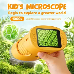 Handheld Microscope, Natural Exploration Microscope, 2-Inch IPS Screen, 200x-1000x Magnification, Portable for Outdoor and Classroom Use, Classroom Supplies