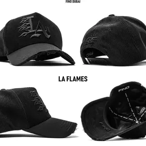 LA Flames Fino Dubai Cap with Logo, Adjustable Fit, Available in Black and La Flames Colors