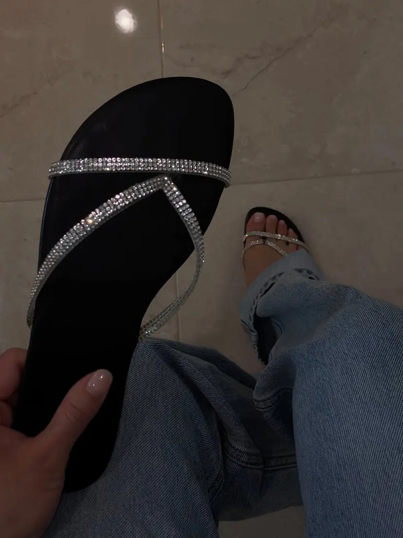 Isla Rhinestone Flat Sandal Isla Rhinestone Flat Sandal