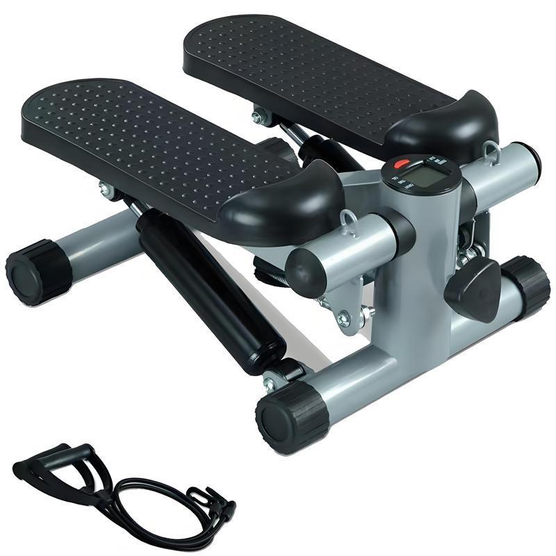 Home Workout Mini Stepper for Full Body Toning Stair Machine with Resistance Bands Small Space Friendly