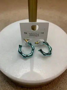 Skeleton Light Blue Metallic Hoops - Metallic Hoops for Jewelry Making