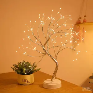 72 LED Gold Leaf Tree Light Touch Switch Dual Mode Flashing Decorative Lamp for Valentine Day Gift Bedroom Christmas Home Decoration