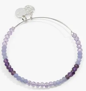 Alex and Ani Ombre Faceted Stone Beaded Charm Bangle, Purple
