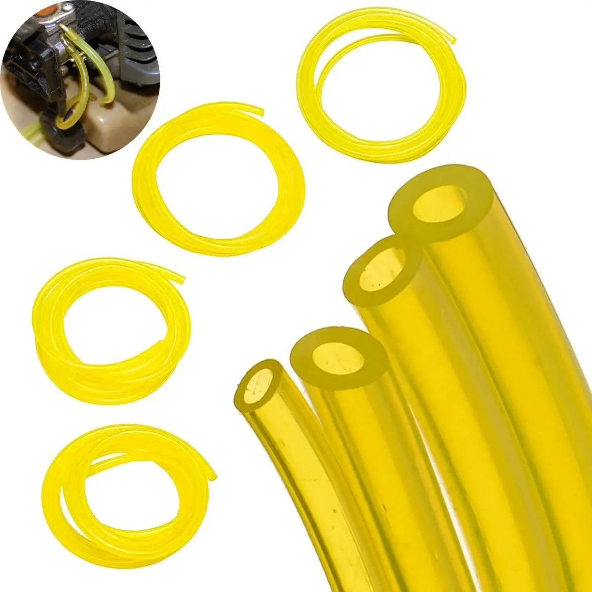 Chain Saw Fuel Line, 5FT 4 Sizes Gas Line Pipe Hose Tubing, Garden Tool Accessories for String Trimmer Chainsaw Blower Lawn Mower