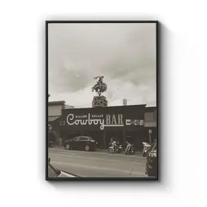 Vintage Cowboy Bar Print, Million Dollar Cowboy Bar Poster, Vintage Art, Cowboy Print, Wyoming, Jackson Hole, Wall Art, Western, Authentic Photo