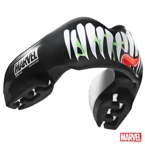 SAFEJAWZ Sports MARVEL ORTHO Mouthguard for Braces Protective Mouth Guard with Case for Boxing, Basketball, Lacrosse, Football, MMA, Martial Arts, Hockey and All Contact Sports - VENOM