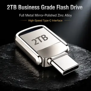Summerwins 2TB USB 3.2 Ultra Speed Metal Flash Drive - Type C Pendrive, Waterproof SSD Storage USB Drives, Portable Memory Stick for PC & Phone Data Transfer