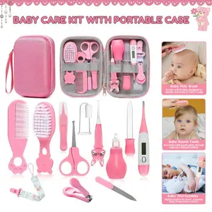 Baby Grooming & Healthcare Kit for Newborns – Hair Brush, Comb, Nail Clipper, Thermometer, Pacifier Clip – Baby Essentials for Boys & Girls