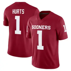 Red #1 Hurts Sooners Football Jersey Shirt, Printed Name & Number, College Style Fan Jersey, Game Day Apparel, Unisex Sports Tee
