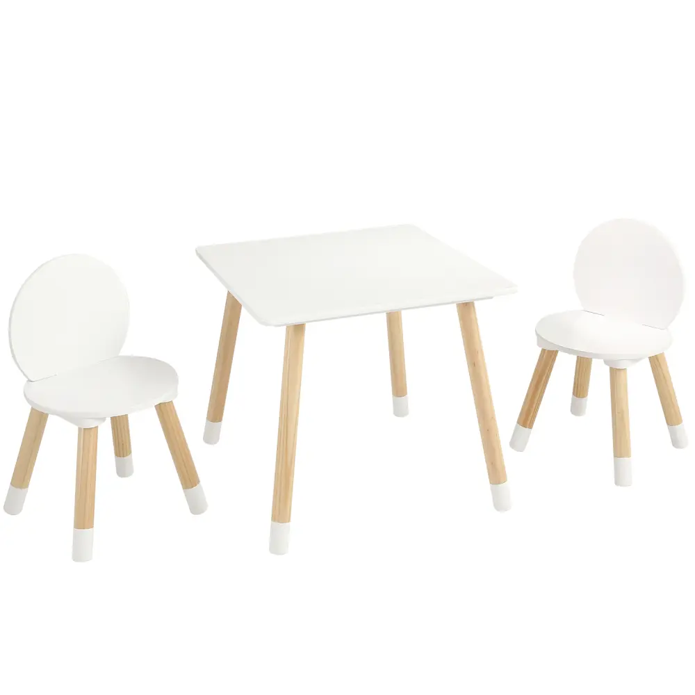 Kids Table and 2 Chairs Set, Toddler Table and Chair Set, Children Multi-Activity Table for Art, Craft, Reading, Learning, 1 Table and 2 Chairs
