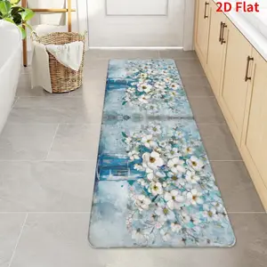 Flower printed floor mat 40x120cm Runner Rug Washable Hallway Runner Rug Non-Slip Soft Printed Kitchen Runner for Hallways, Modern Floor Carpet for Entryway Bedroom Hall Indoor