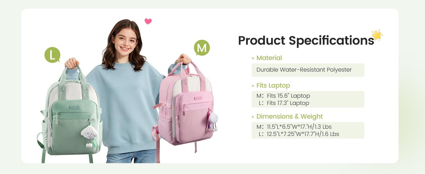LOVEVOOK School Backpacks for Teen Girls Fits 15.6" Laptop, Lightweight Middle High School Bookbag with Large Bottle Holder for Kids, 30L Cute College Backpacks for Students Back to Schools,Blue