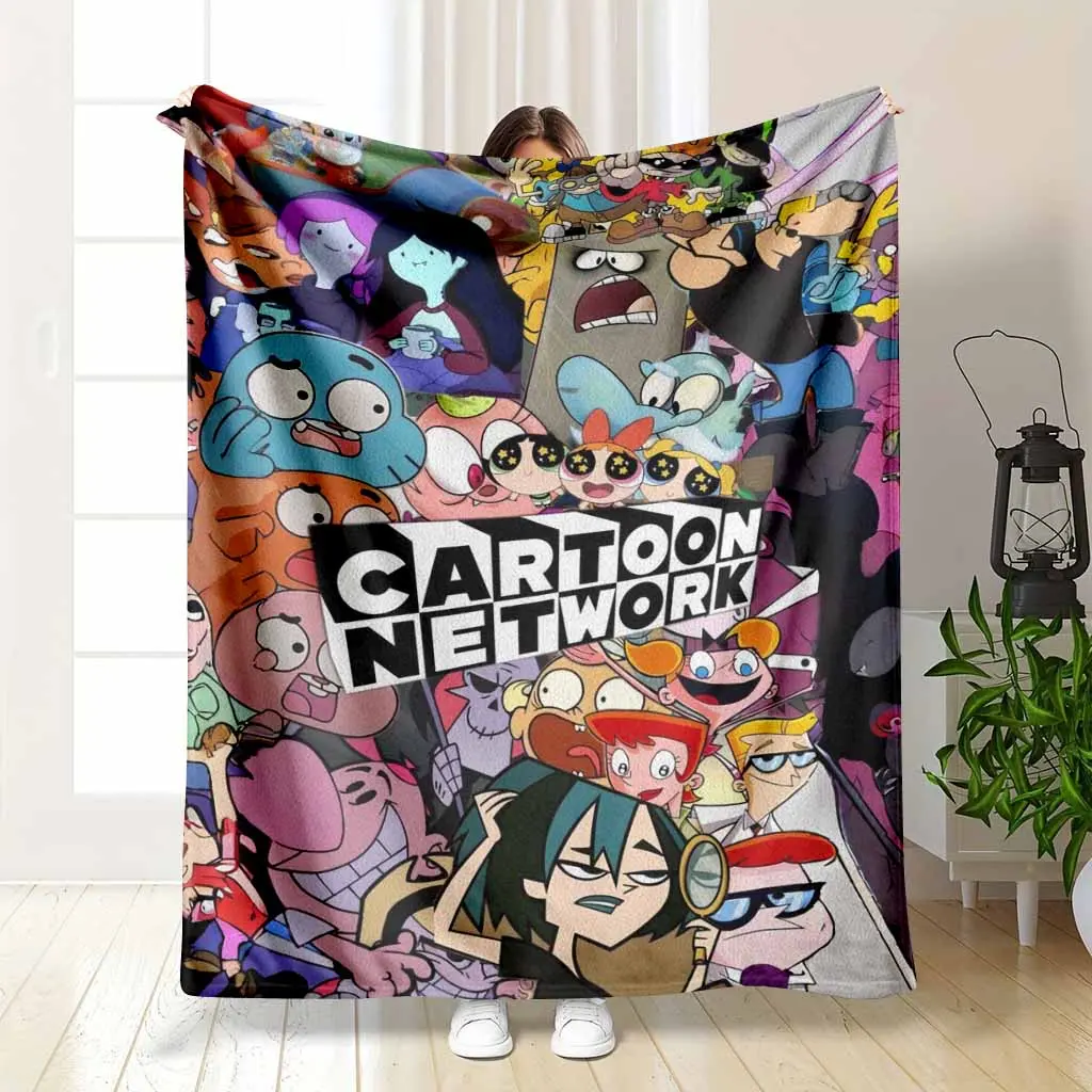Retro Cartoon Collage Flannel Blanket Bold Character Print Ultra Soft Cozy Plush Lightweight Warm Fade Resistant for Sofa Bed Movie Night Travel Dorm Gift Bedroom Camping