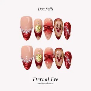 ErsaNails ETERNAL EVE - Medium Almond 10 PCS Handmade Press On Nails | Aura, Mermaid & Glitter