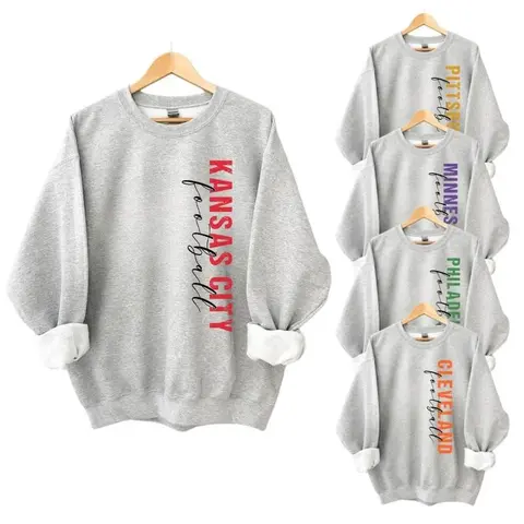 Vintage City Football Sweatshirt, Retro Game Day Graphic Crewneck, Classic Throwback Style Pullover, Unisex Cozy Cotton Top Custom Team Cotton Gift