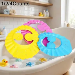 Adjustable Baby Shampoo Hat, Soft Silicone Reusable Bath Cap, Shower Caps for Infants & Toddlers, Waterproof Ear Protection with Thick Hypoallergenic Design, Anti-Leak Adjustable Washing Goggles, Comfortable Bathing Helper
