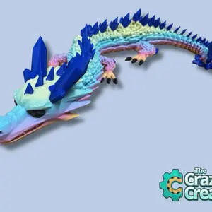Large Multi-Color Flexi Flexy Dragon with Blue Crystals collectible gifts