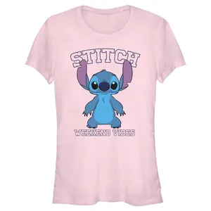 Junior's Lilo & Stitch Collegiate Weekend Vibes T-Shirt