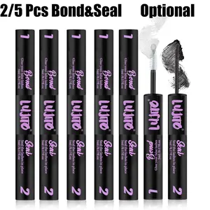LUJITO 2/5 Pcs 10ml Waterproof 2-in-1 Lash Bond & Seal Glue, strong adhesion, mild skin-friendly, all-day comfortable wear. Great for women DIY lash extensions at home, fits cluster segmented lashes, lasts 48-72 hours Eyelash