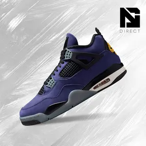 Nike Air Jordan 4 Retro Lakers– Men's Lifestyle Sneakers – shoes for man -Vintage-Spring & Summer-Inspired Running Shoes, Shock-Absorbing Comfort, Gym to Streetwear Casual Wear-back to school–FV5029 500