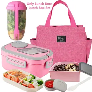 Adults & Women Multi-Purpose Lunch Box Set, Leak-Proof Bento Box with Cup, Snack Box and Lunch Bag. Reusable Meal Prep Kit, Ideal for Work, School and Travel