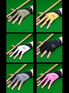 Breathable Colorblock Billiard Glove, Half-Finger Sports Glove, Snooker Comfort Anti-Slip Durable, Spring Summer Essential, Unisex Left Hand