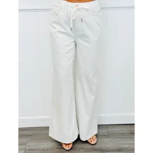 Judy Blue Summer House White Featherweight Palazzo Pants (Reg. and Plus)
