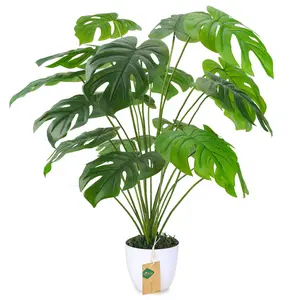 Der Rose 28" 1 Pack Fake Plants Large Artificial Monstera Faux Plants Tall Plants for Living Room Decor Decorative Garden Decorations for New Home Corners, Apartment Living Room & Moving Season Decor, summerwins Mid Year Sale