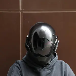 Cyberpunk Cool Sci-Fi Futuristic Mask Basic Black Helmet Dress Up Accessories Halloween Cosplay Prop Bar Club Rave LARP Party Supply Stage Performance Accessory Collection