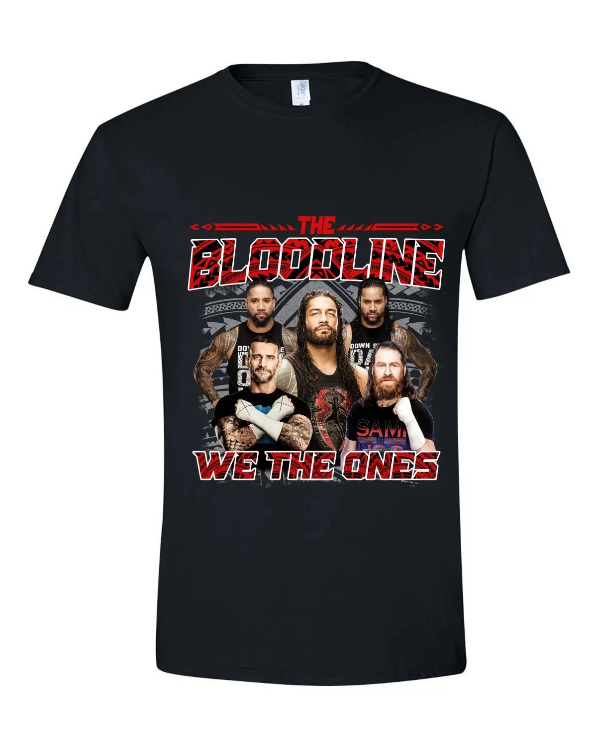 Men's Black The Bloodline We The Ones Professional Wrestler T-Shirt - Unisex Streetwear Basic Casual Short-Sleeve Top, Hoodie, Sweatshirt - Fitted Cotton Menswear