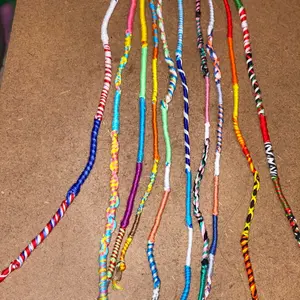 Reusable hair wrap embroidery floss