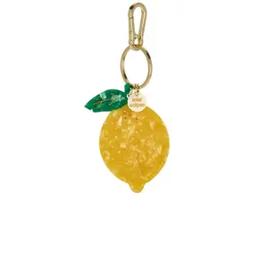 Solar Eclipse Hand-painted Bag Charm in Lemon