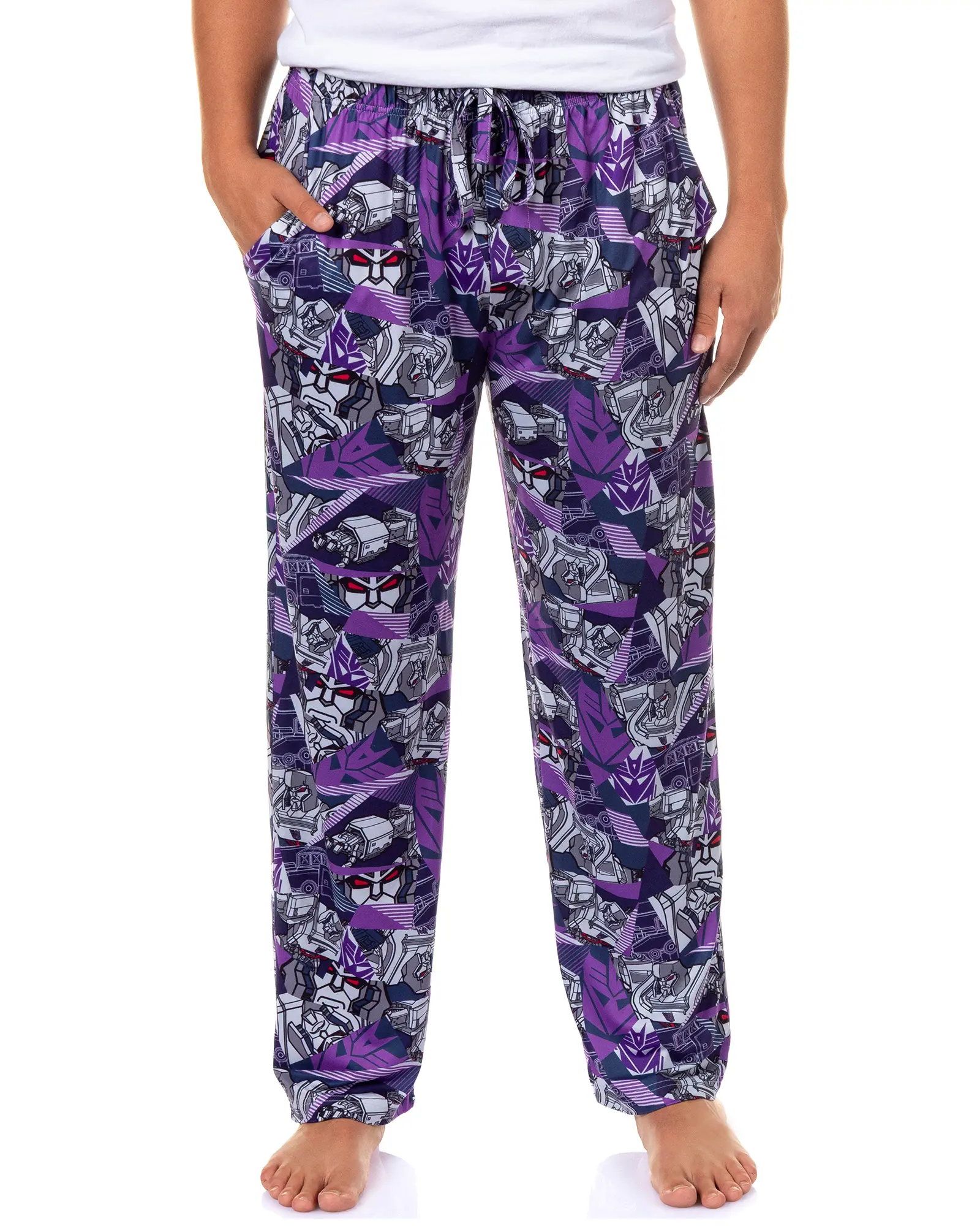 PJammy Men's Transformers Decepticons Megatron Menswear Lounge Sleep PJ Pants - Polyester-Spandex Fabric, With Pockets