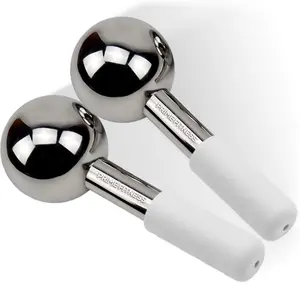 Stainless Steel Ice Globes Facial Cooling Massage Tool for Face, Neck & Eyes