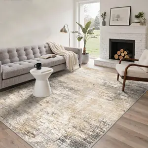 【Deals For You Days】GENIMO Area Rug – Soft, Non-Slip, Pet Friendly, Machine Washable Floor Rug, Home Carpet, Stylish Decor for LivingRoom，Bedroom ,ARA004-BEIGE