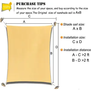 Patio Sun Shade Sail Canopy, 10' x 12' Rectangle Shade Cloth Block Sunshade Fabric - Outdoor Cover Awning Shelter for Pergola Backyard Garden Yard (Gray Color)