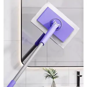 Automatic Cloth Clip mop, Bathroom mop, Household Cleaning Tablet, Small mop, Multifunctional face Towel mop, Dry and Wet Dual-Purpose, Extended 2 Sets